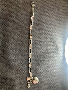 Brighton Power of Pink 2012 Bracelet, half pink crystal heart, breast cancer pop